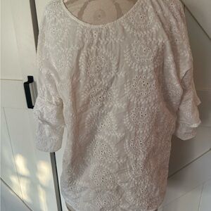 Liz Claiborne White Eyelet Blouse